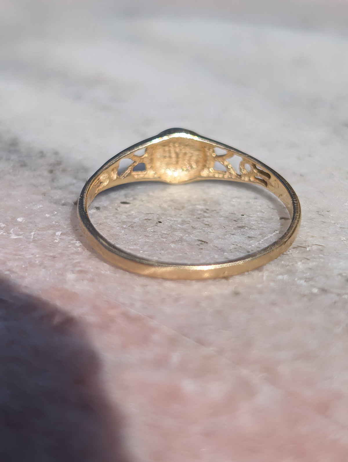 Mid Century 1950s 14k Yellow Gold Ring Band, Hallmarked Vintage Stackable Wedding Band, Dainty Minimalist Gold Ring US 7.5 Gift for Her