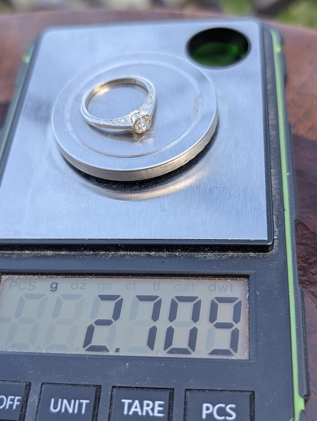 Antique Edwardian Art Nouveau Diamond Solitaire Engagement Ring, 14k Gold Old European Cut Bud Bezel Hand Engraved Ring