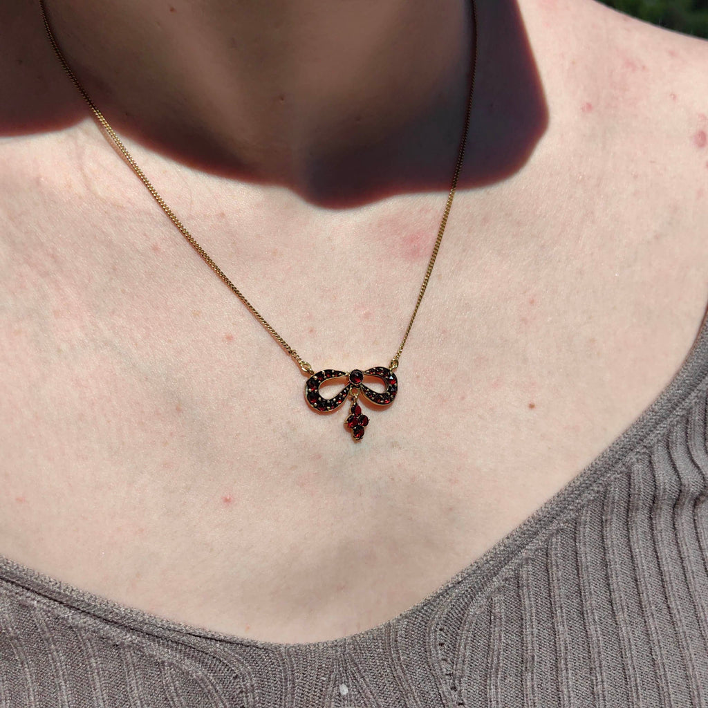 Antique Vintage Garnet Gold Necklace