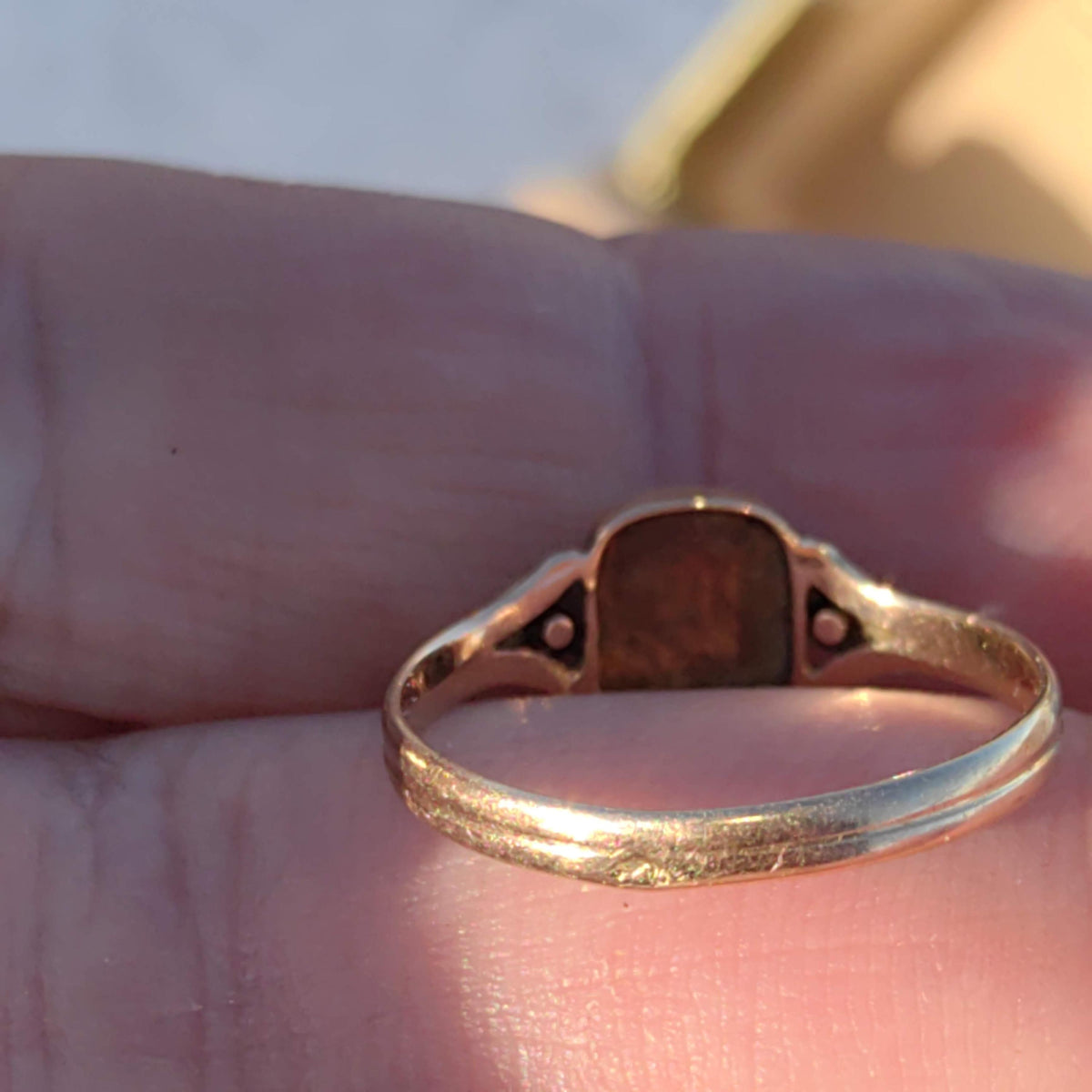 Solid Yellow Gold Antique F E Initials Letter Name Family Signet Ring Elegant Vintage Gift Present