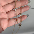 Vintage 14k Solid Yellow Gold Elegant Classic 45 cm Beaded Chain Rice Beads Necklace Gift for her Present