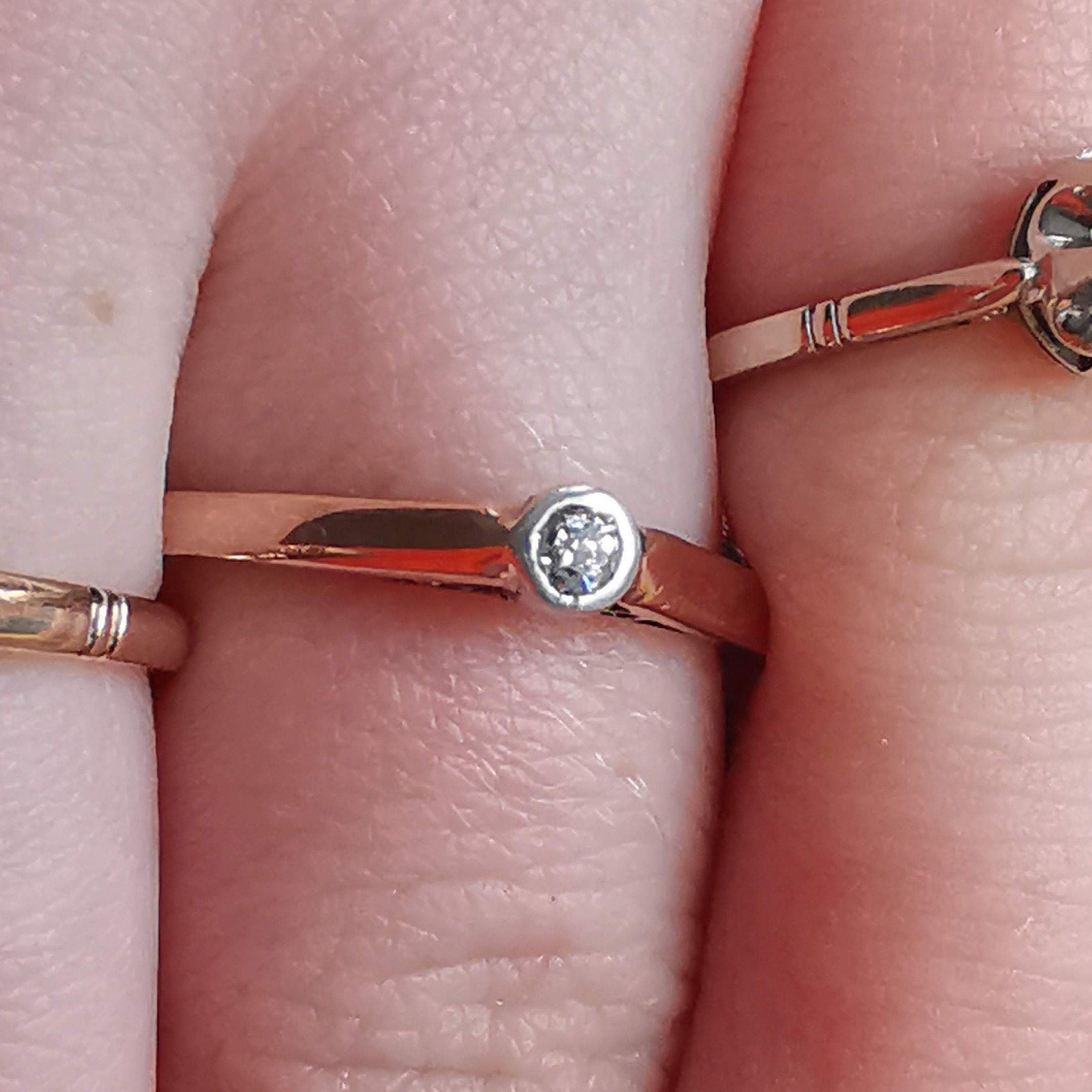 Antique Art Nouveau Diamond Gold Engagement Solitaire Ring
