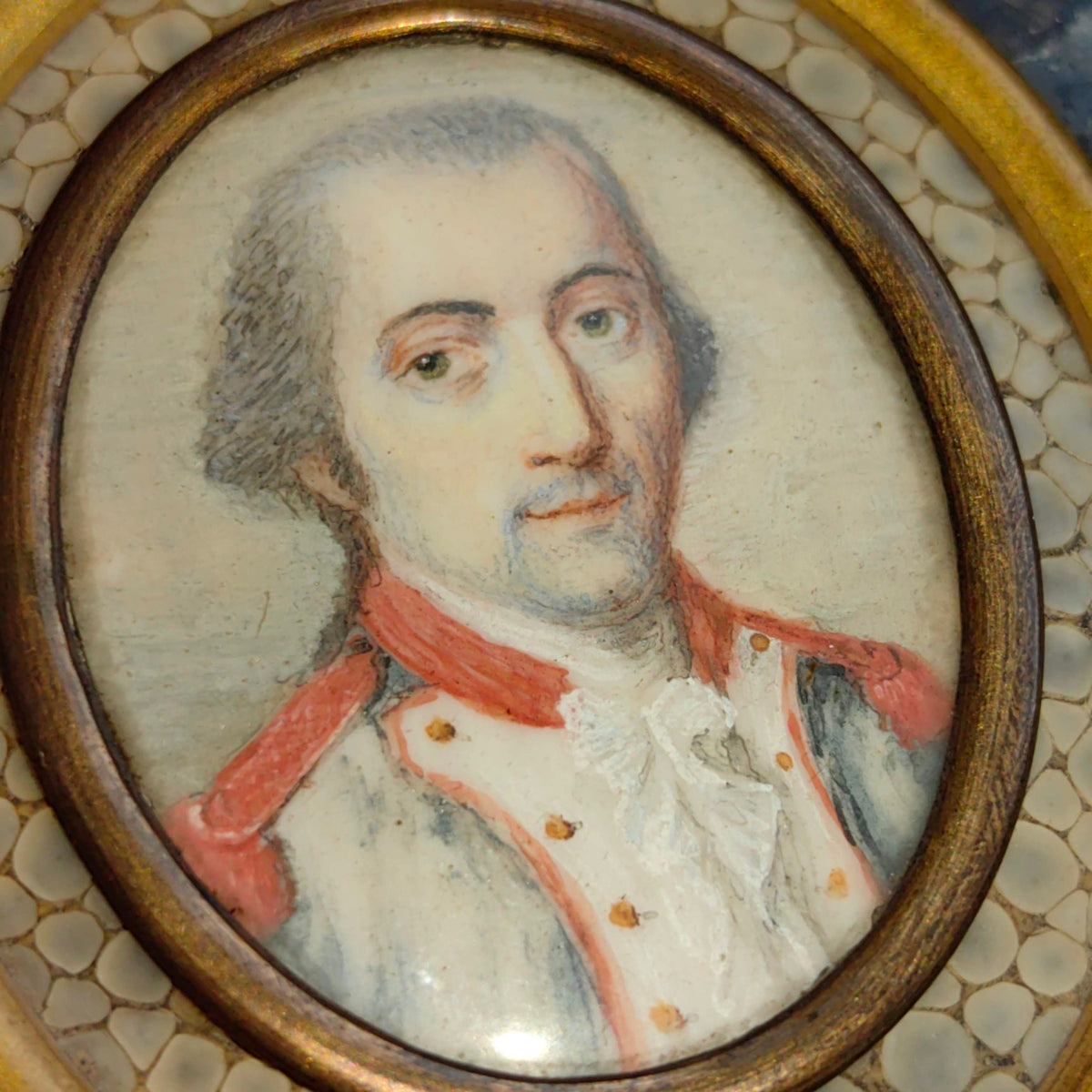 Antique Late 18th Century Vintage Miniature Southern European Hand Painted Portrait Pendant