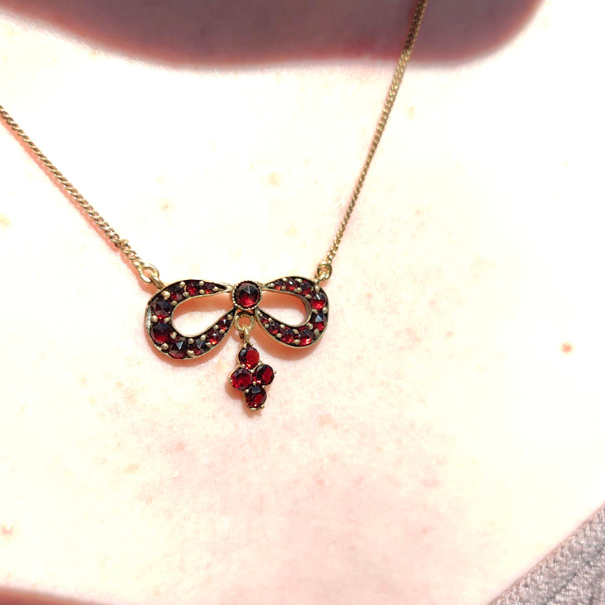Antique Vintage Garnet Gold Necklace