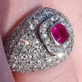 Original 1930sArt Deco 0.45ct Natural Ruby 0.95ct Diamond Platinum Ring