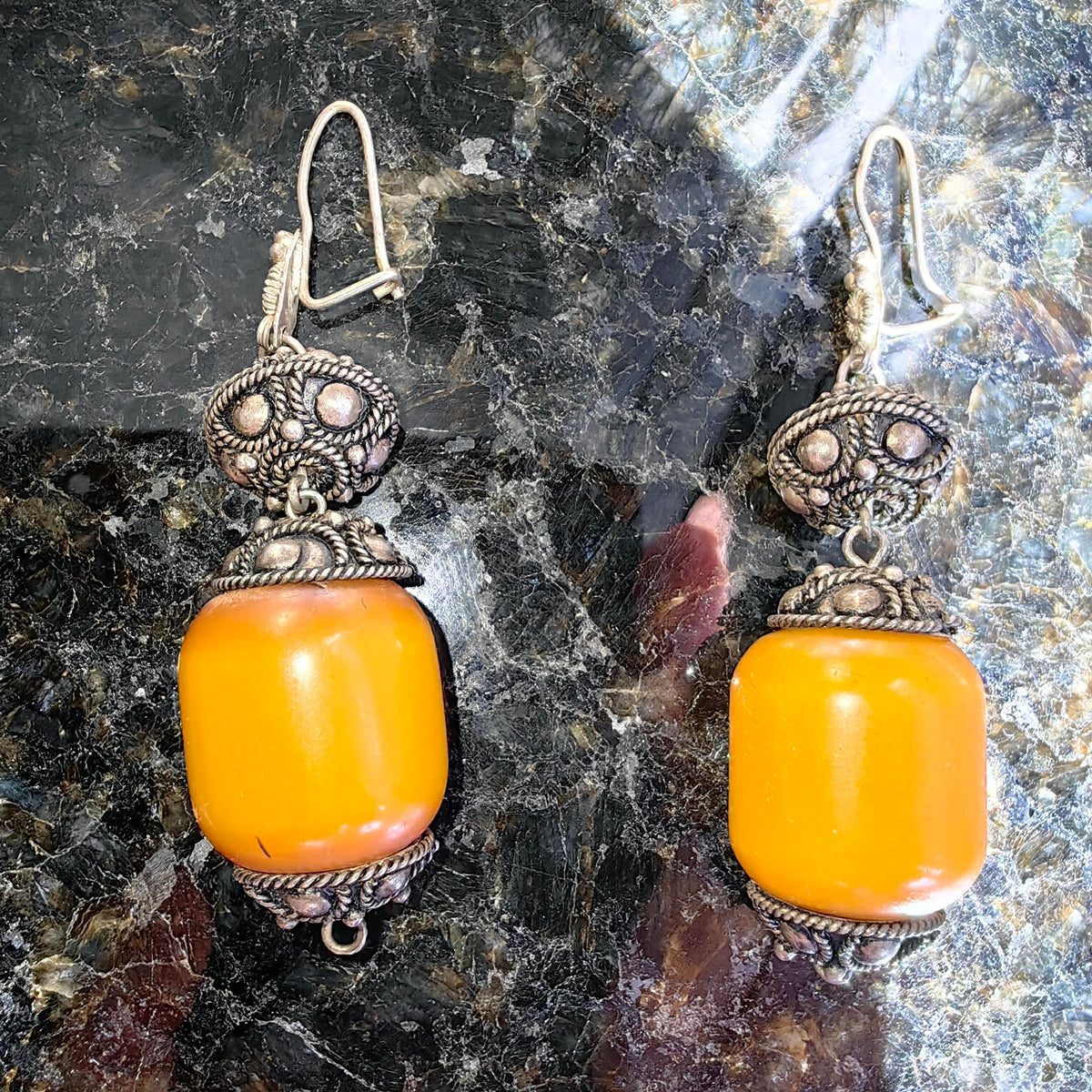 Art Deco 1930s Antique Vintage Bakelite Statement Earrings