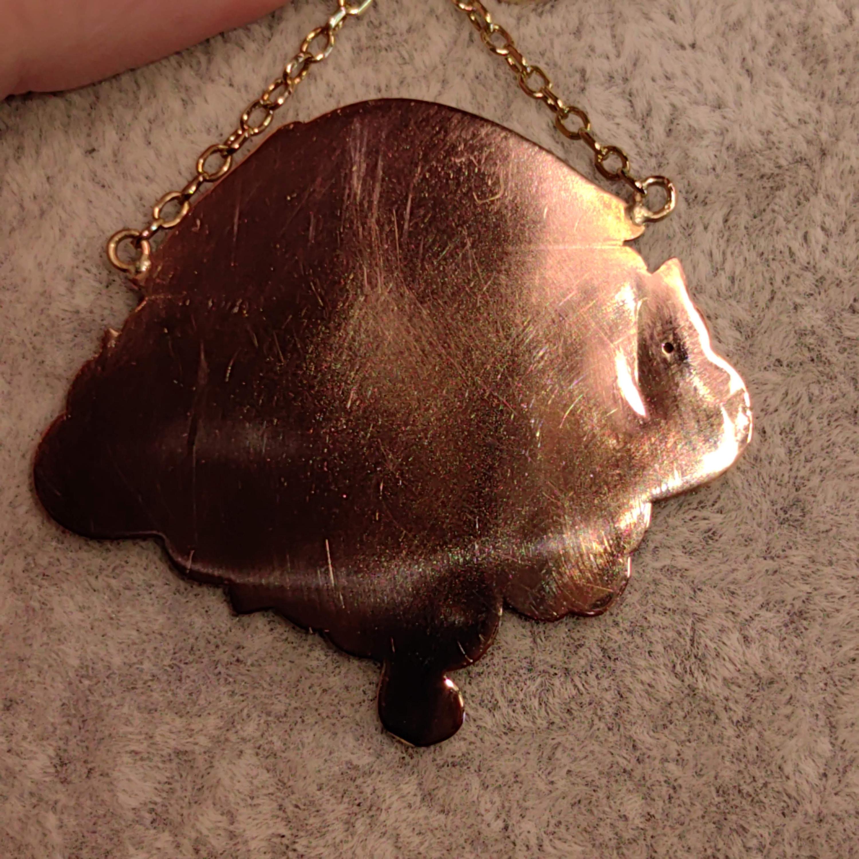 Antique Original Art Nouveau 14K Gold Lady Pendant Necklace French Belle Époque Woman Relief Repoussé Medallion c1900 Hallmarked