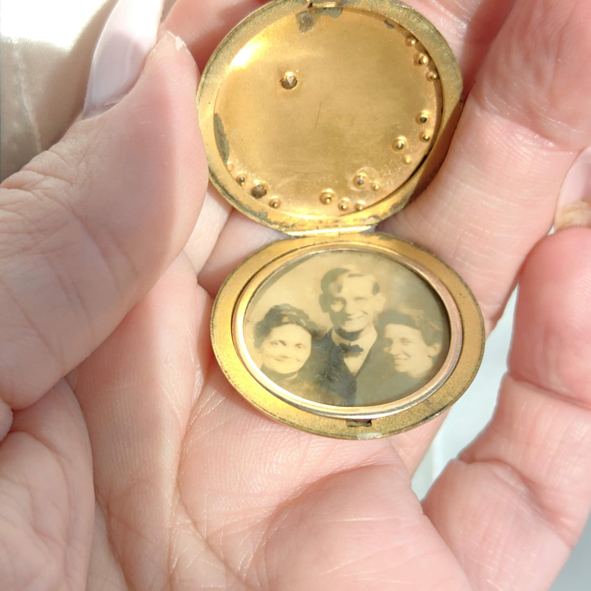 Antique Art Nouveau Gold Filled Locket: Engraved Floral Pendant, 1900s