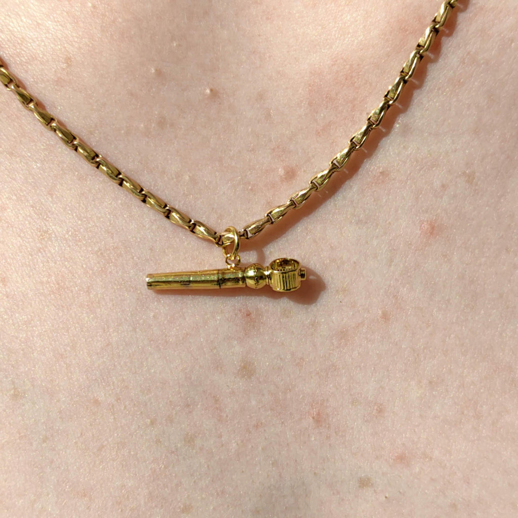 Antique 18k Gold Pocket Watch Key Pendant: Handcrafted Fob Charm