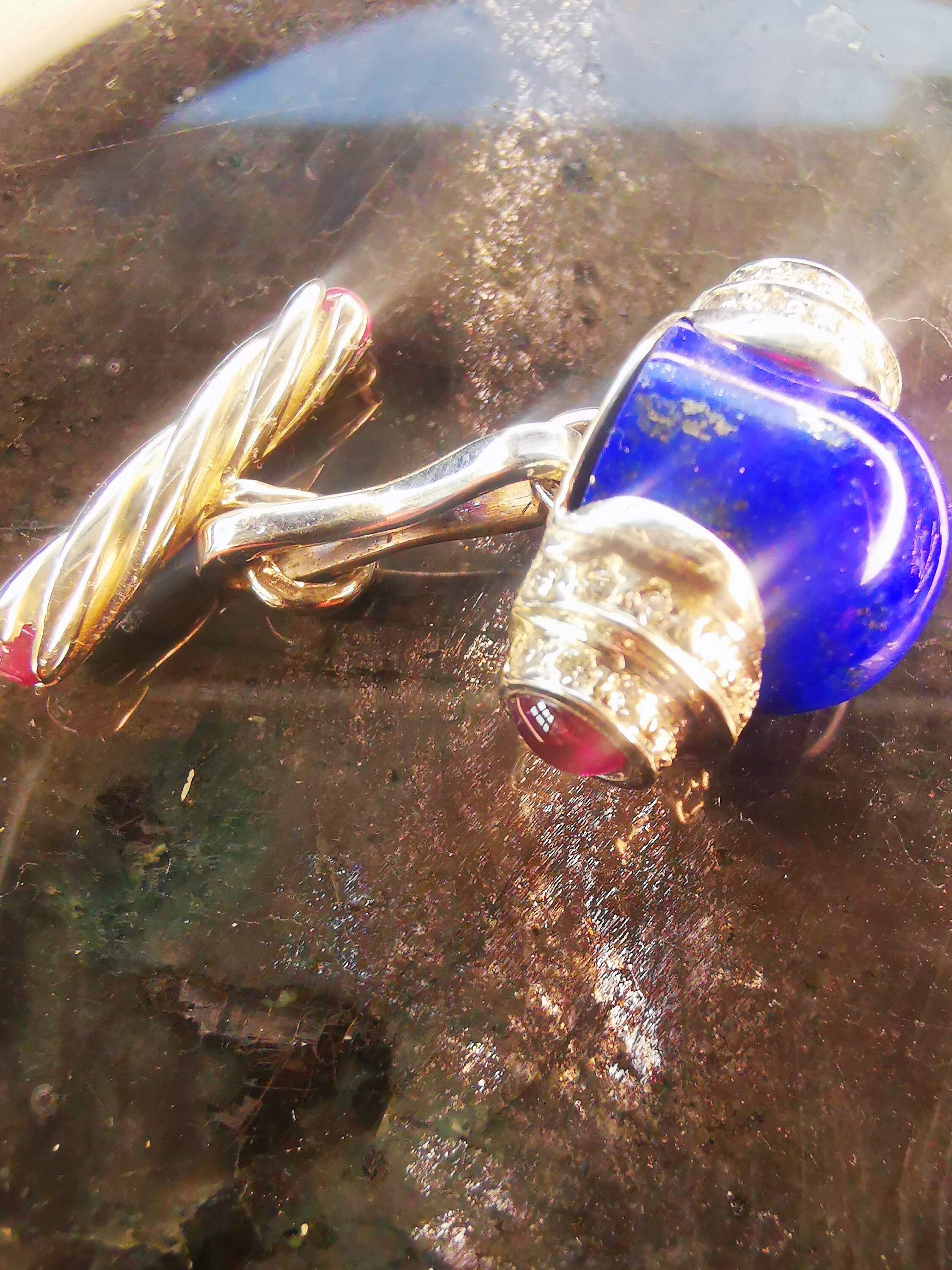 Art Deco Cufflinks Lapis Lazuli