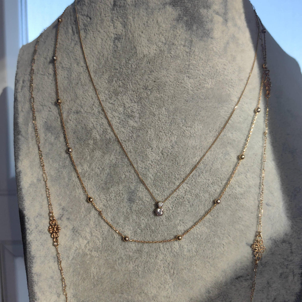 Vintage Antique 14k 585 Hallmarked Solid yellow Gold 45 cm Beaded Dainty Elegant Classic Chain Gift for Her Present