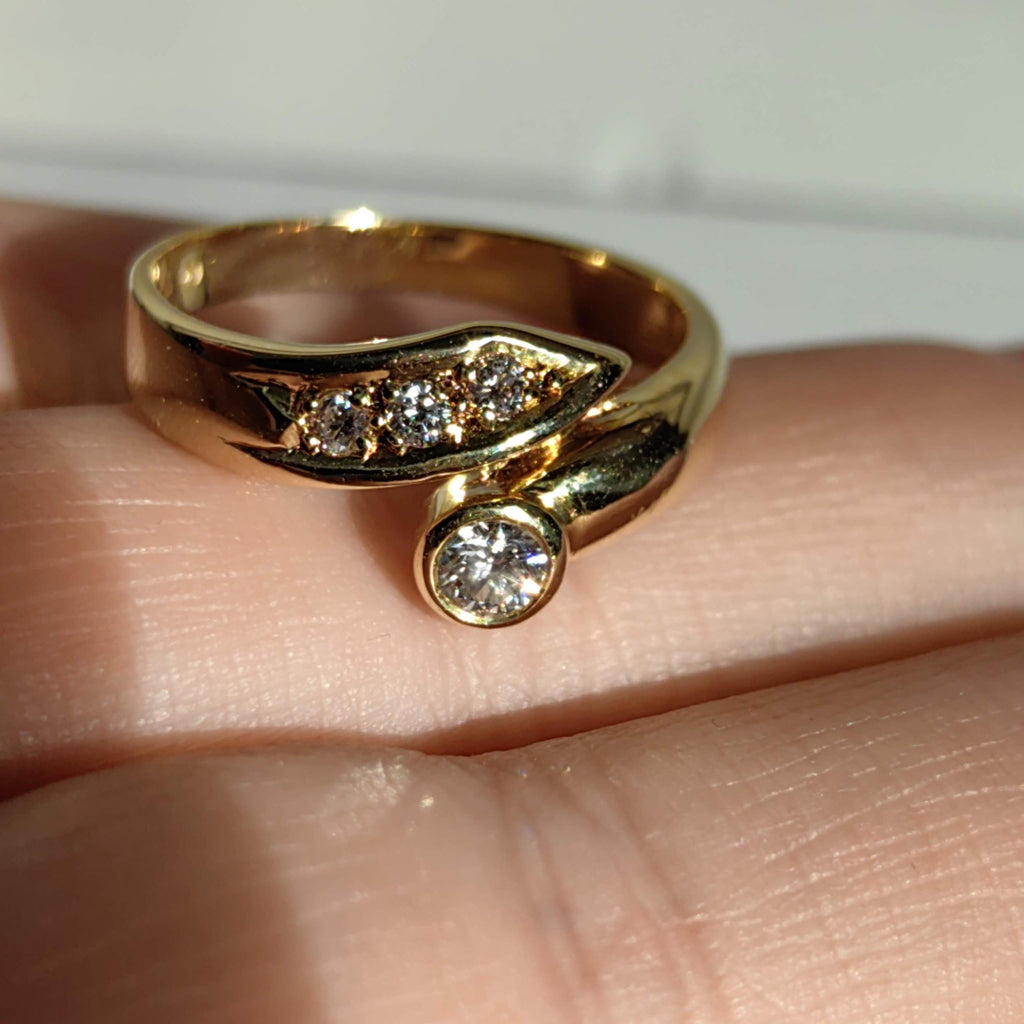 14K Yellow Gold Diamond Engagement Ring - 0.26 ct, Size 8.5