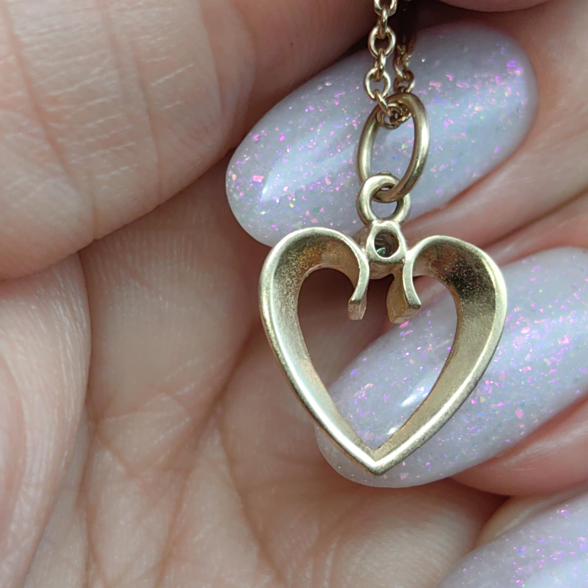 Solid 14k Yellow Gold Filigree Hand Chiseled Emerald Heart Necklace Pendant Antique Vintage Dainty Bracelet Charm Gift for Her