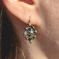 Baroque Diamond Earrings: Victorian 14K Gold & Silver Dormeuses