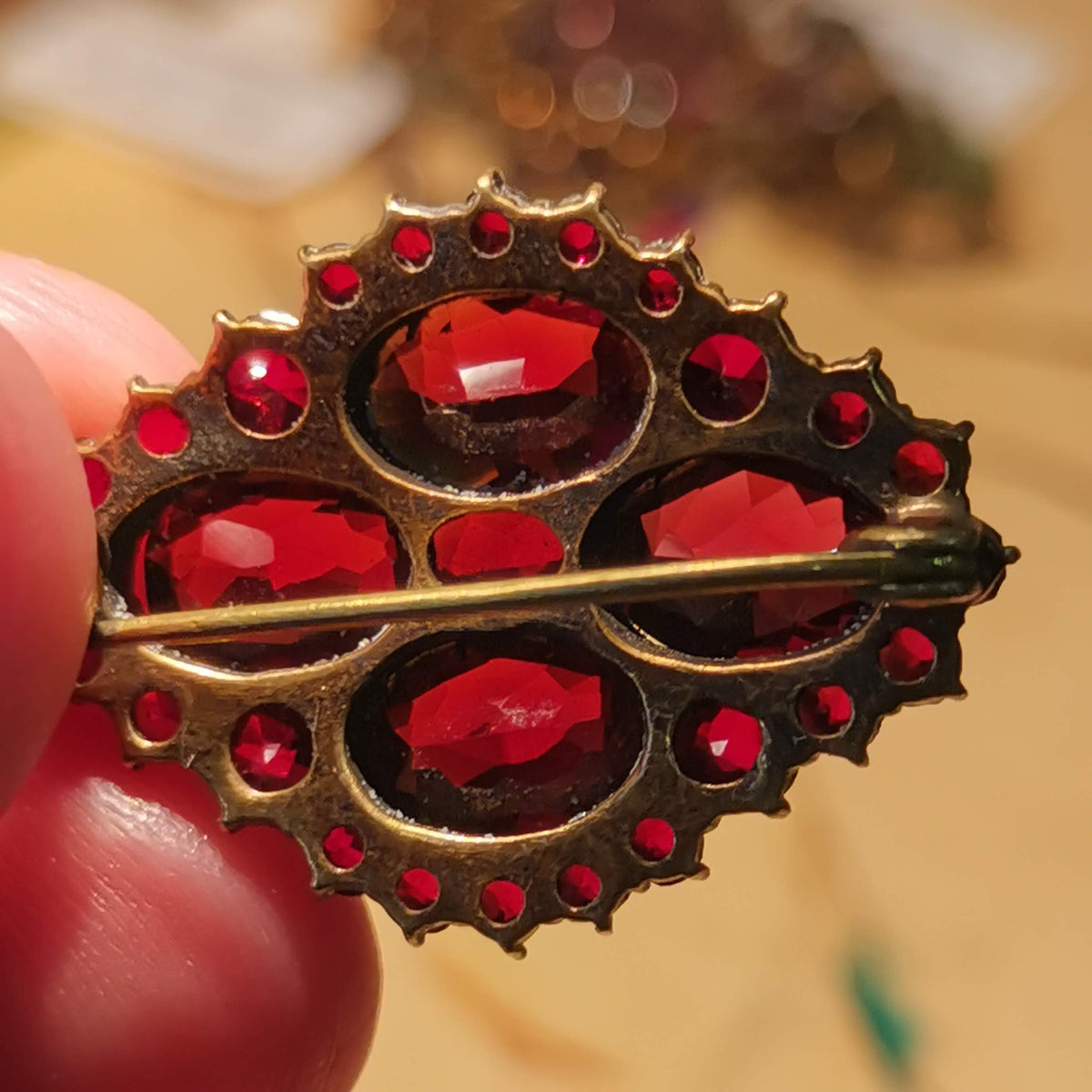 Garnet Art Nouveau brooch from the 1900s