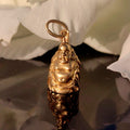 Antique 1920s Chinese Buddha 18k Solid Yellow Hallmarked Gold Hand Carved Buddhist Oriental Pendant Asia Gift Present