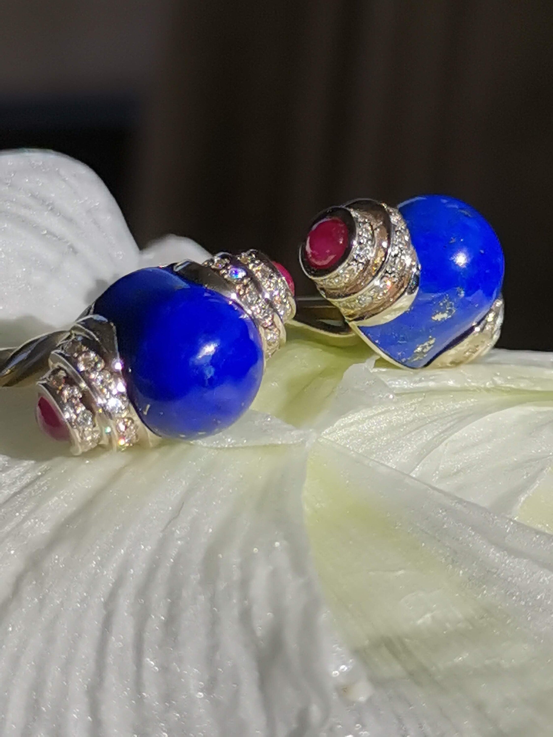 Art Deco Cufflinks Lapis Lazuli
