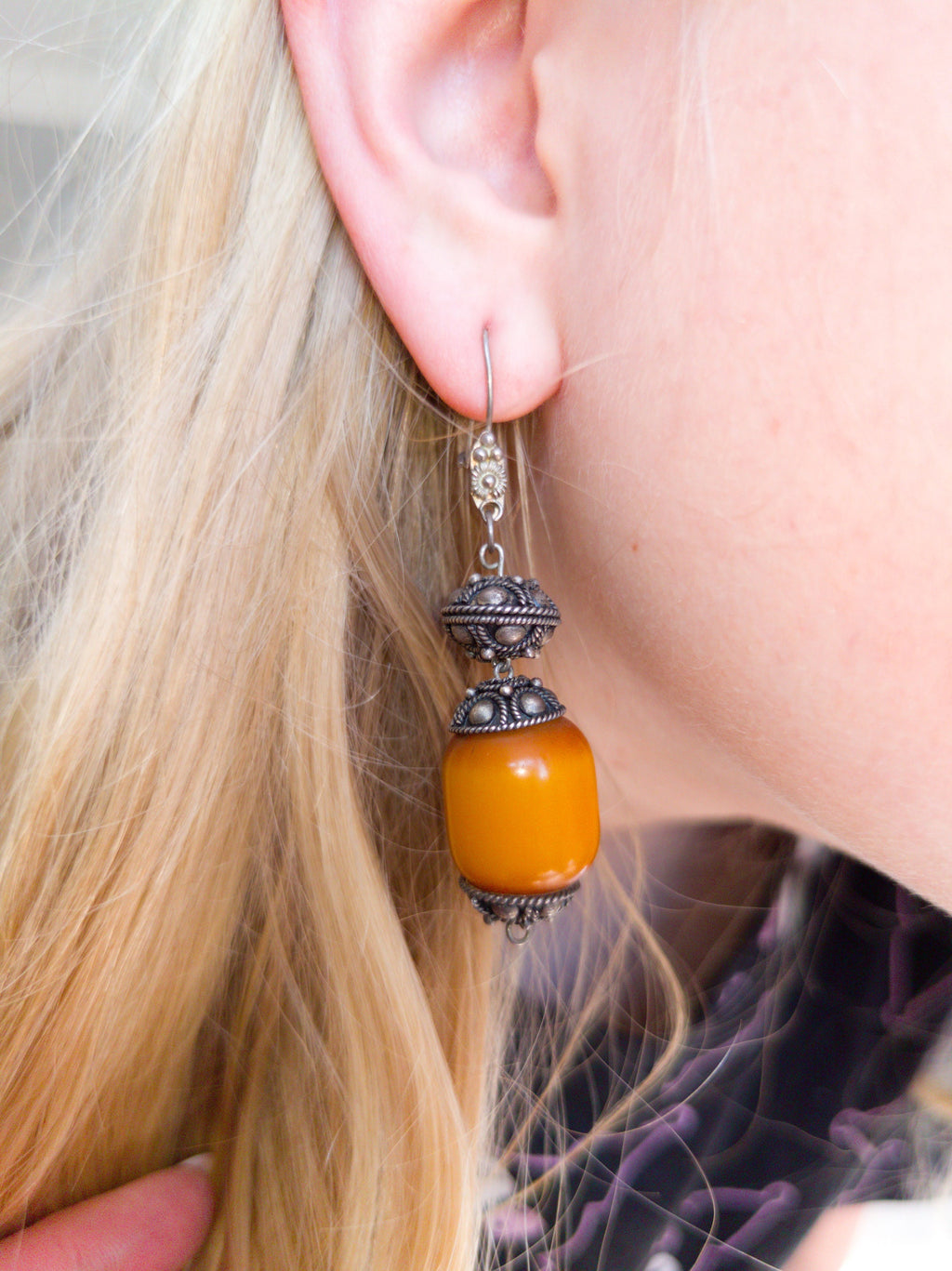Art Deco 1930s Antique Vintage Bakelite Statement Earrings