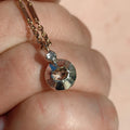 Victorian Rose Cut Diamond Pendant: 14k Yellow Gold & Silver Setting