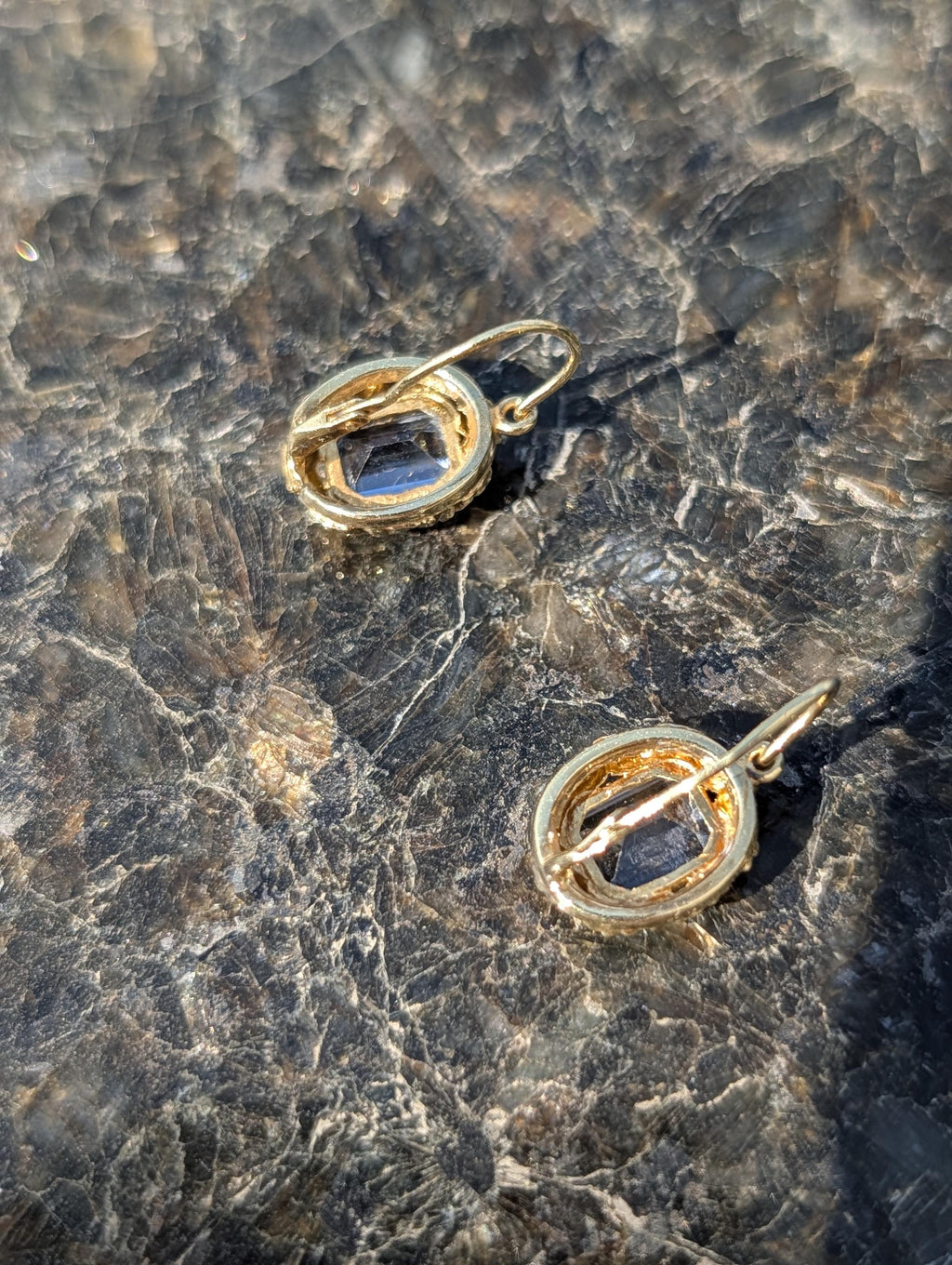 1940s Late Art Deco Aquamarine 14k Yellow Gold Earrings, Antique Vintage Dangle Statement Earrings, Gift for Her