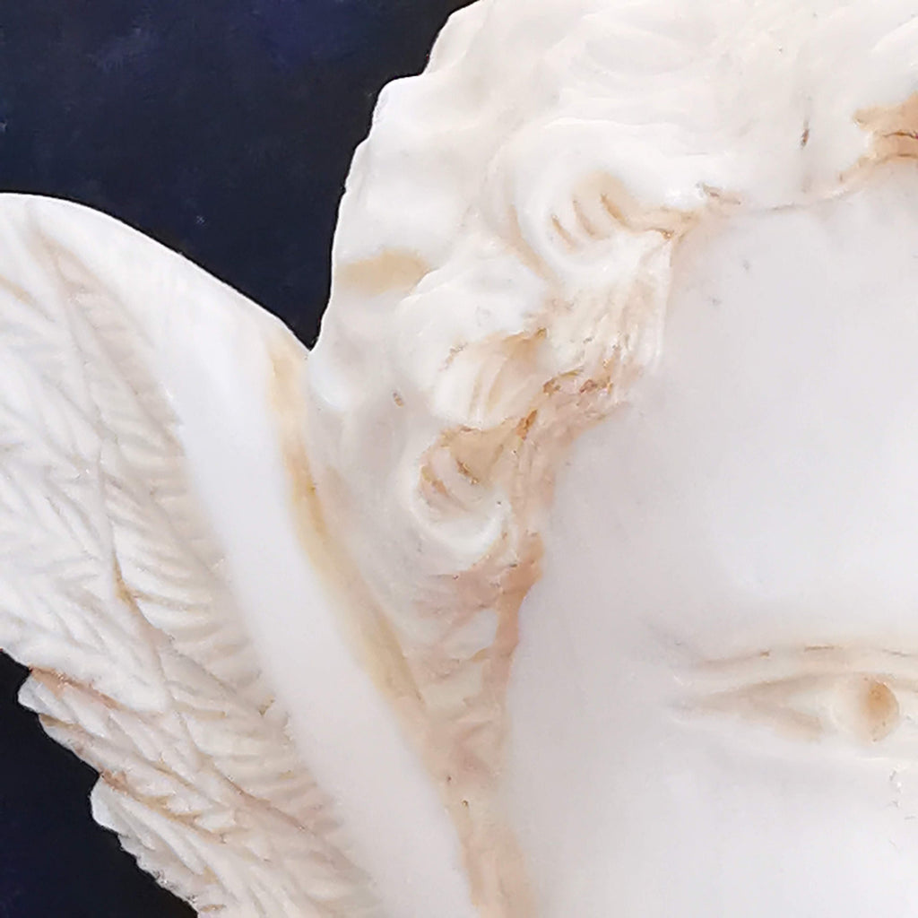 Victorian Bone Cherub Brooch: Hand Carved Angel Pin, 19th Century