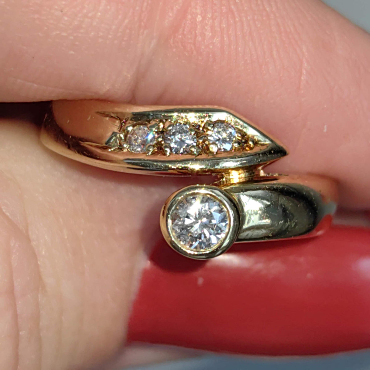 14K Yellow Gold Diamond Engagement Ring - 0.26 ct, Size 8.5