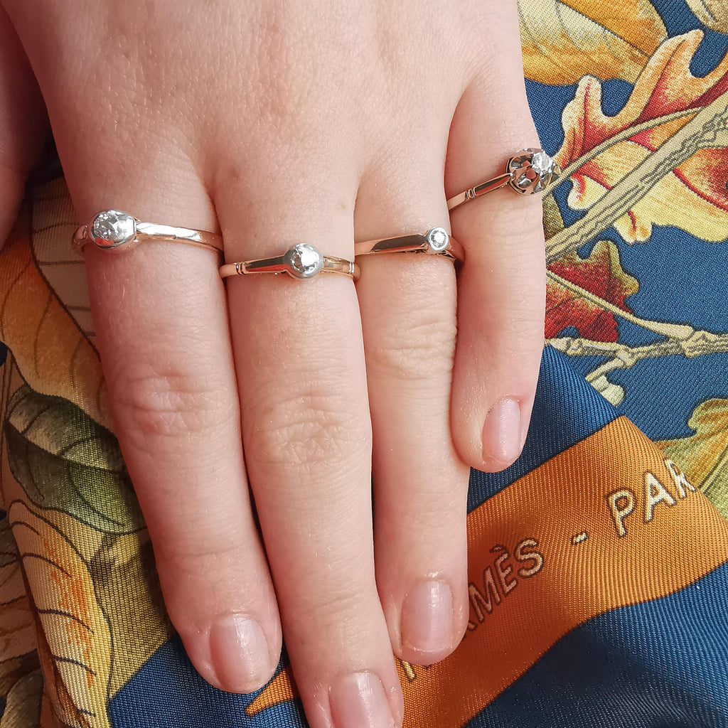 Antique Art Nouveau Diamond Gold Engagement Solitaire Ring