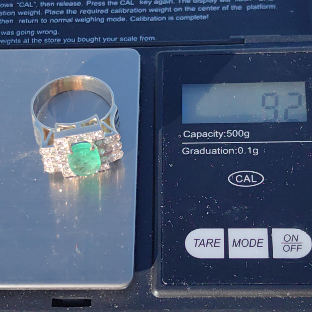 Colombian Emerald Diamond Ring  Solid White Gold Statement Art Deco 1920s Vintage Band Ring Gift for Her Large Chevalier Ring