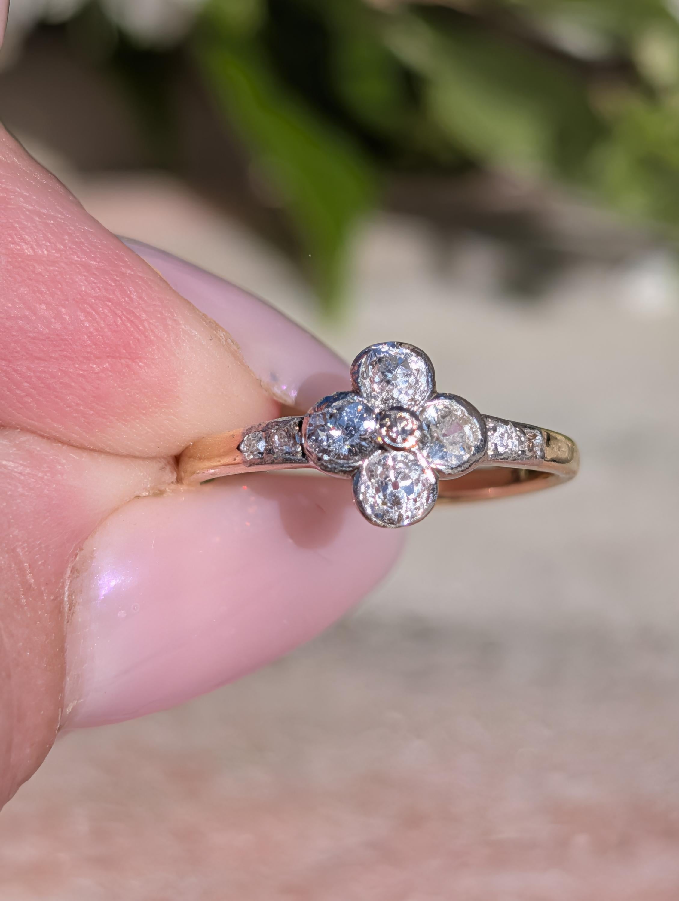 Art Deco 1920s Old European Diamond Engagement Ring 14k Yellow Gold Hungarian Hallmarked Antique Fine Jewelry Gift for Her