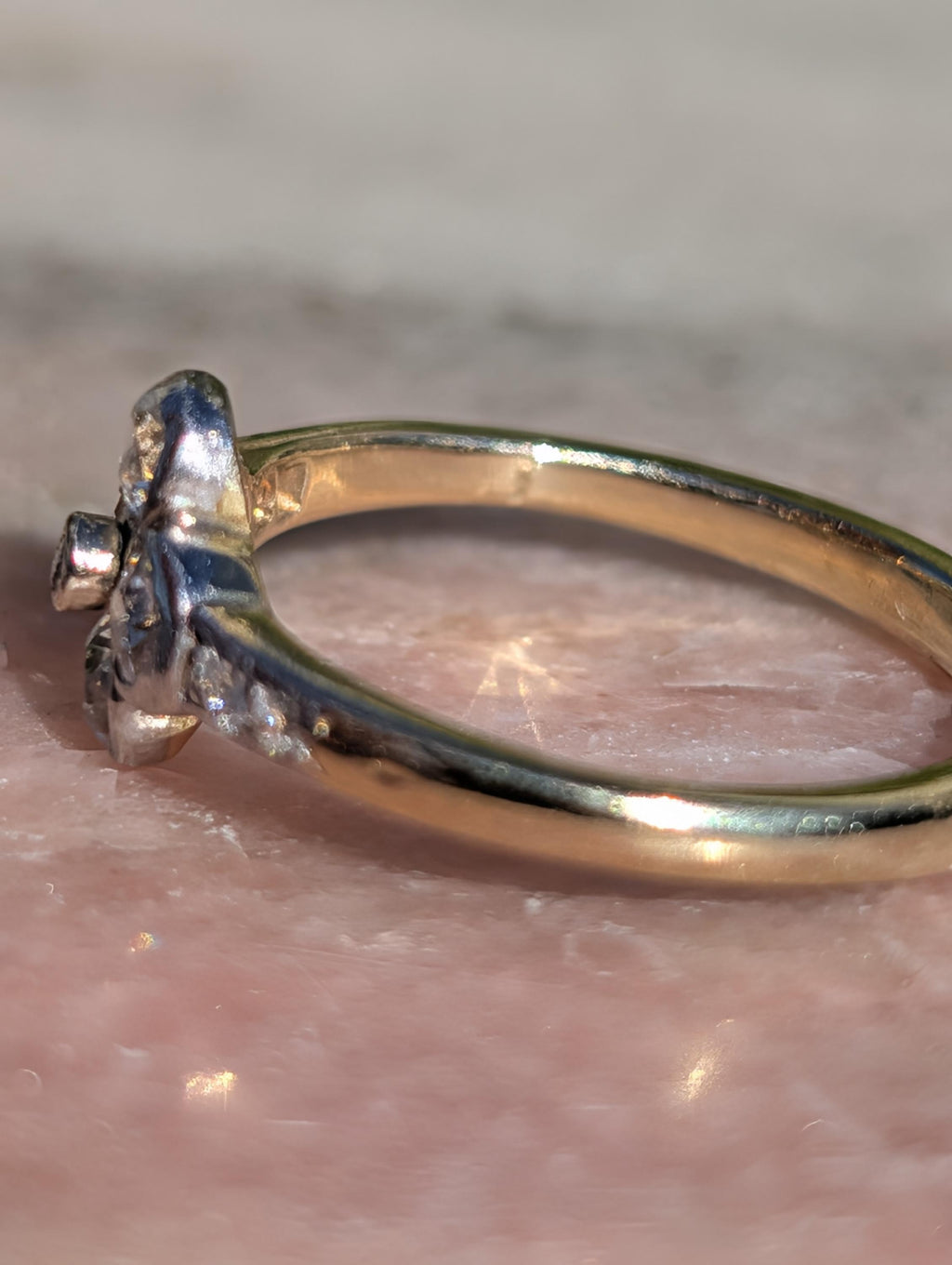 Art Deco 1920s Old European Diamond Engagement Ring 14k Yellow Gold Hungarian Hallmarked Antique Fine Jewelry Gift for Her