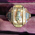 1940s Pope Pius XI Signet Ring: Vintage 10k Gold Catholic Coat of Arms