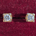 0.50ctw Studs Vintage 14k Solid yellow Gold Natural Diamond  Earrings Brilliant Cut  F VS-SI Solitaire Push Back 1980s Gift Gold Poussettes