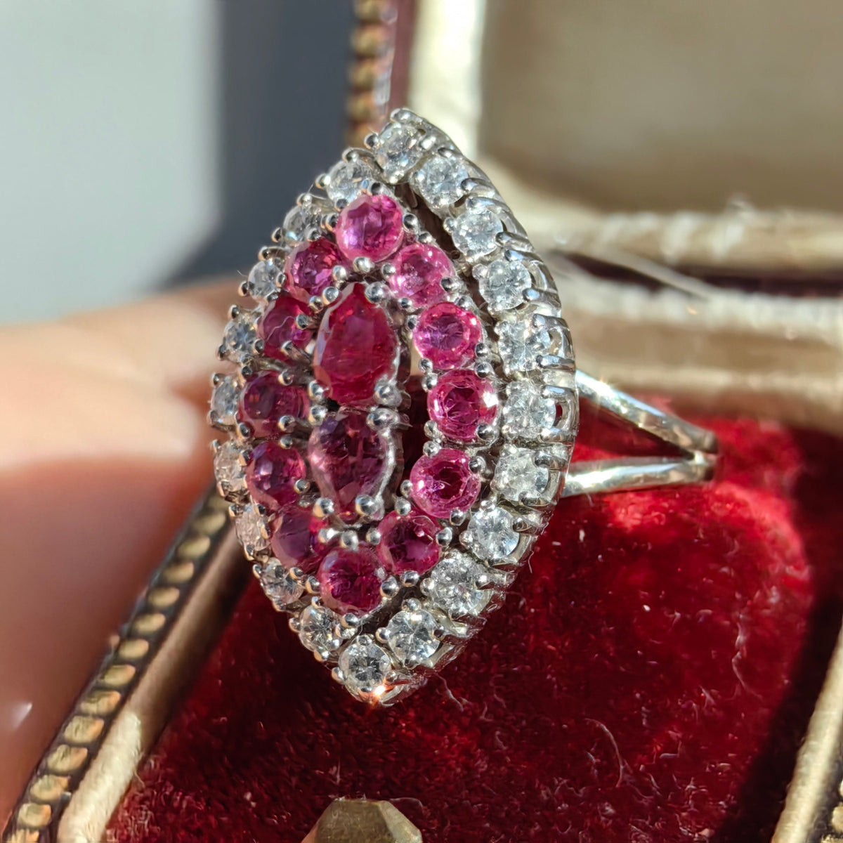 Vintage Antique Art Deco Ruby and Diamond Ring