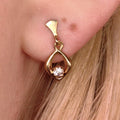 Vintage Natural Diamond 14k Solid Gold Geometric Circle Design Elegant Sleepers Earrings Gift for Her Present