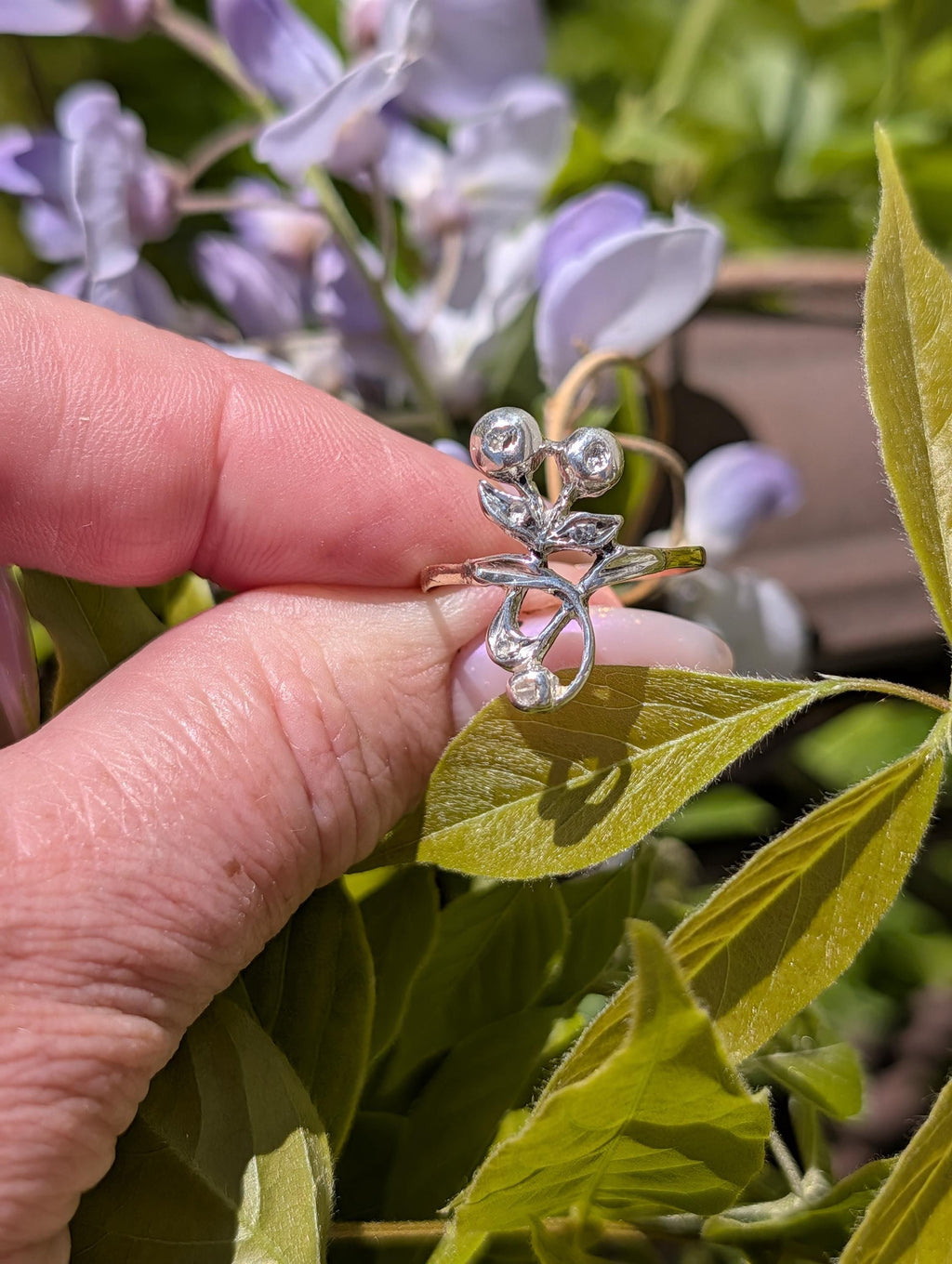 Antique Art Nouveau Diamond Ring 14k Yellow Gold Silver, 1900s Floral Openwork Rose Diamond Engagement Ring, Size 10