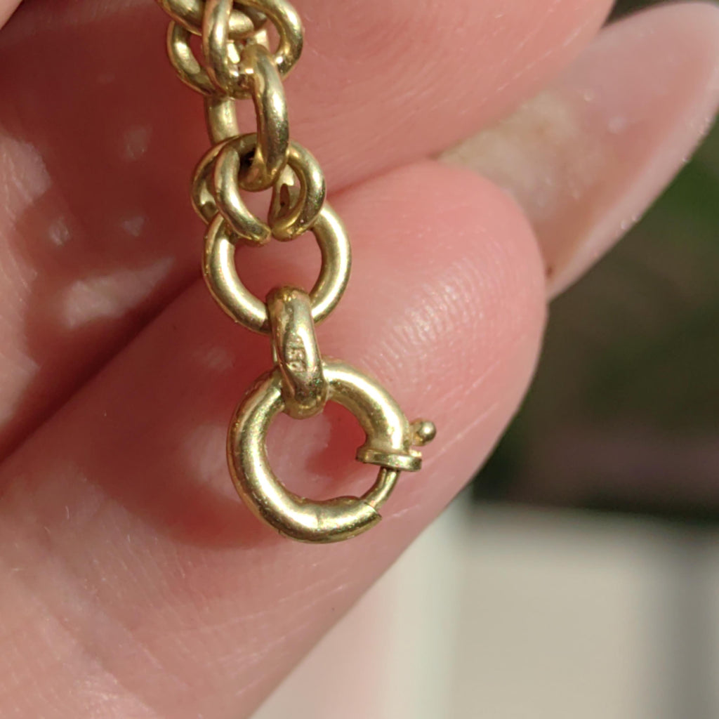 18k 750 Hallmarked Solid Yellow Gold Link Chain Handmade Elegant 46cm Necklace  Victorian Antique Gift for Her Present