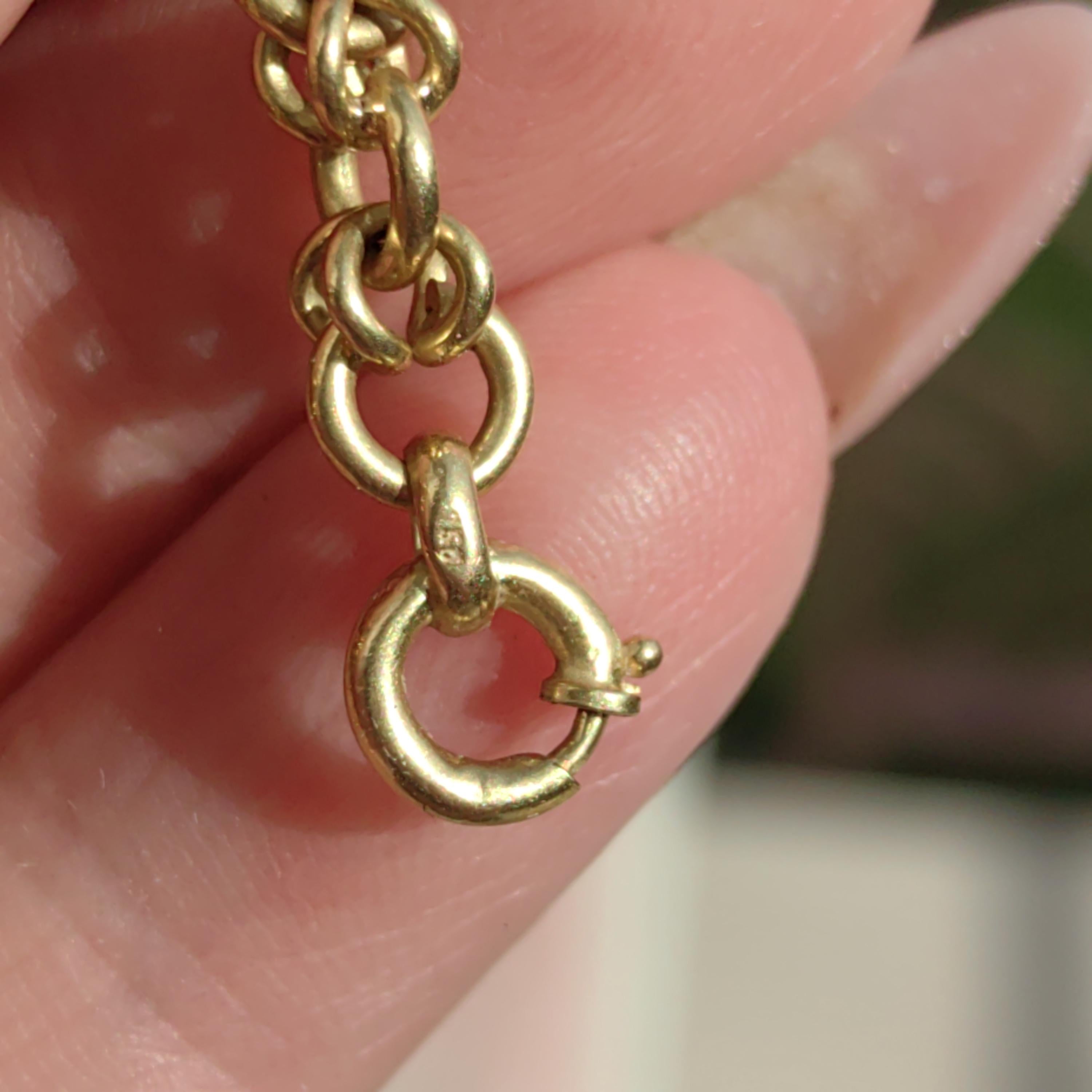 18k 750 Hallmarked Solid Yellow Gold Link Chain Handmade Elegant 46cm Necklace  Victorian Antique Gift for Her Present