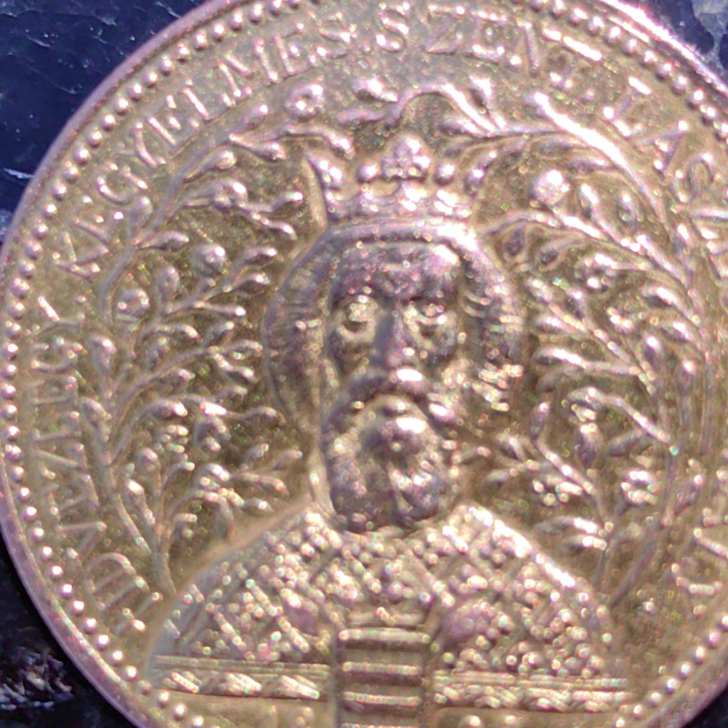 Saint George & Ladislaus 14K Gold Medal Pendant - Vintage Hungarian Coin