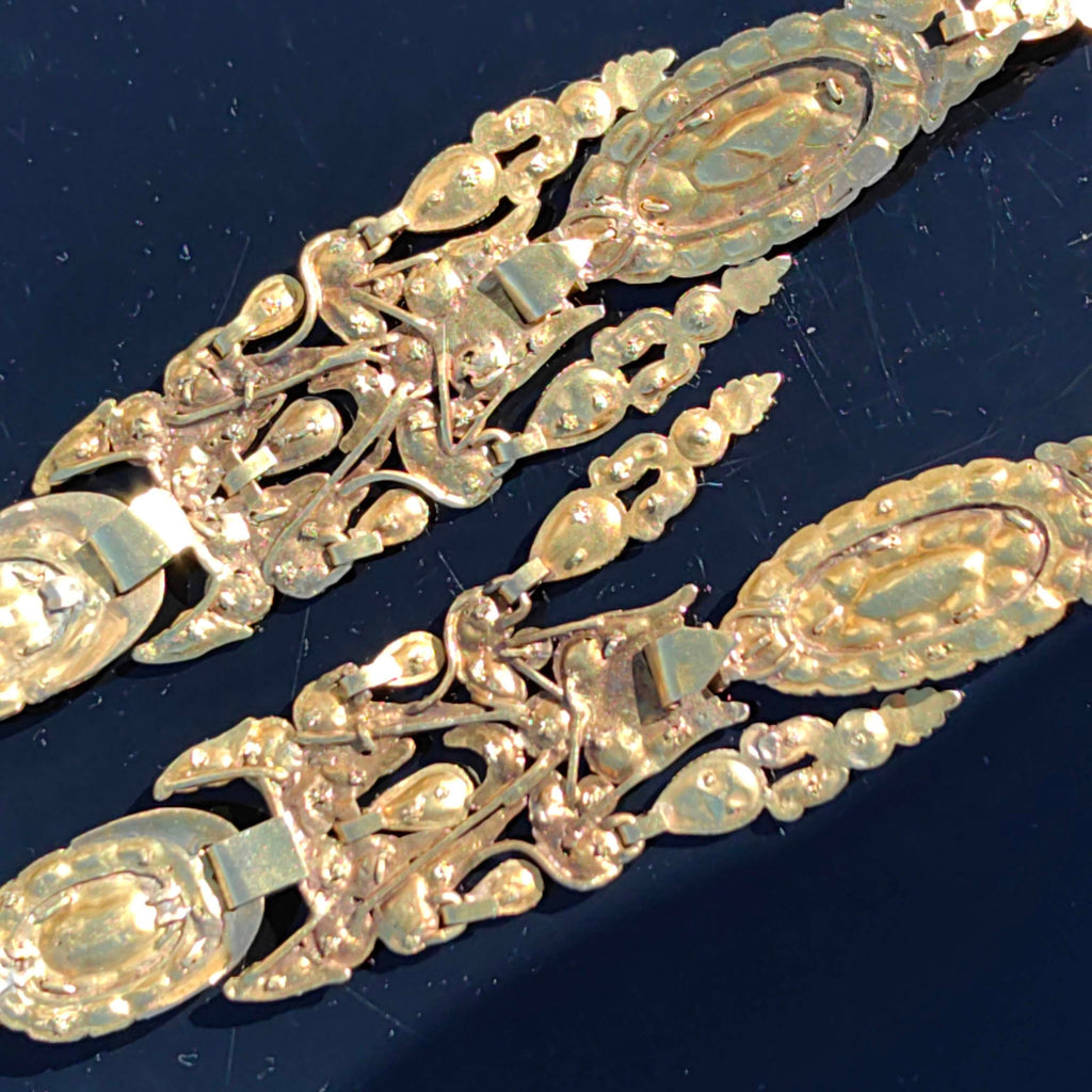 Antique Rococo Emerald Earrings: 18k Gold Baroque Dangle Earrings