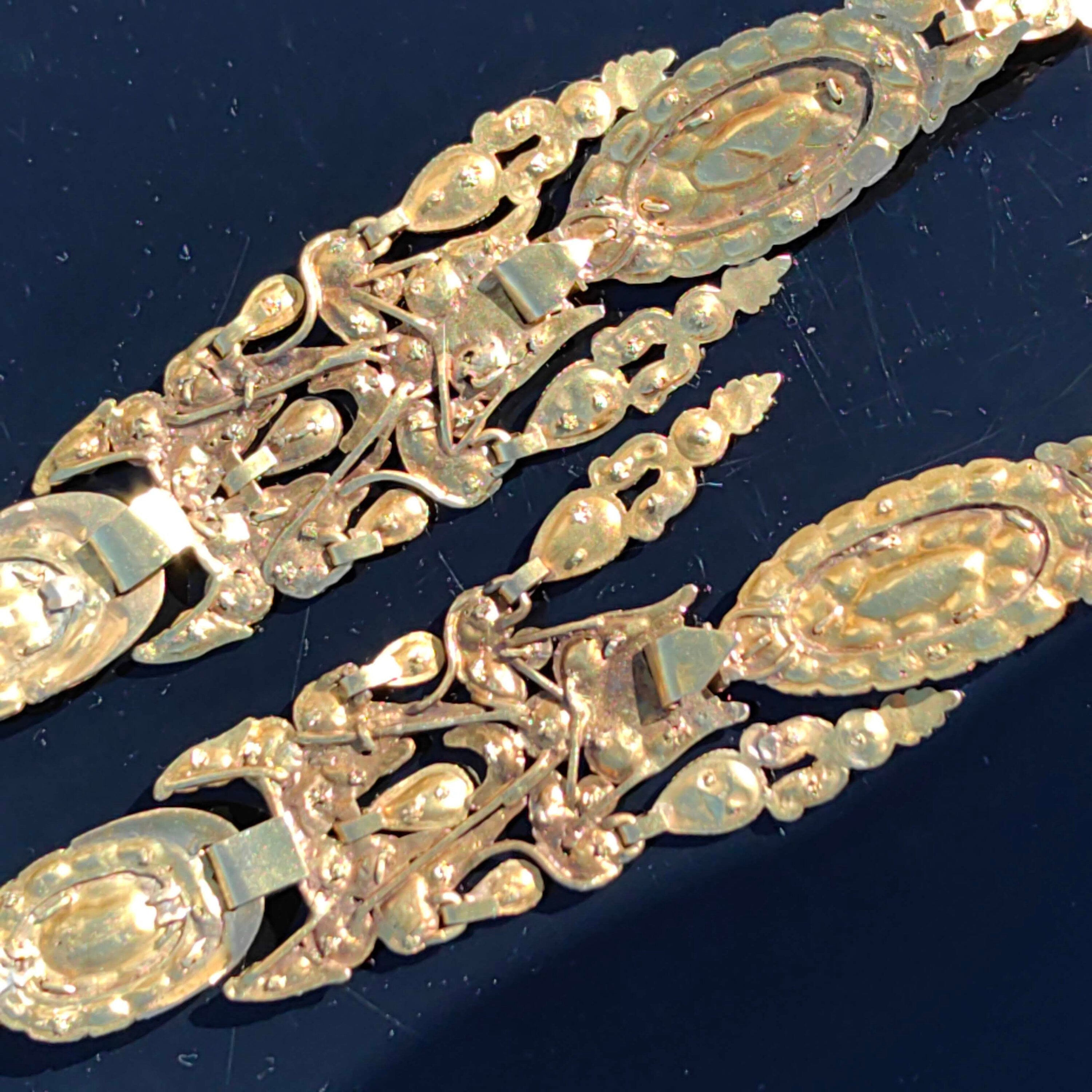 Antique Rococo Emerald Earrings: 18k Gold Baroque Dangle Earrings