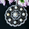 Edwardian 14K Solid Gold Natural Diamond Pearl Statement large Pendant  Antique Art Deco Filigree Handmade Gift for Her