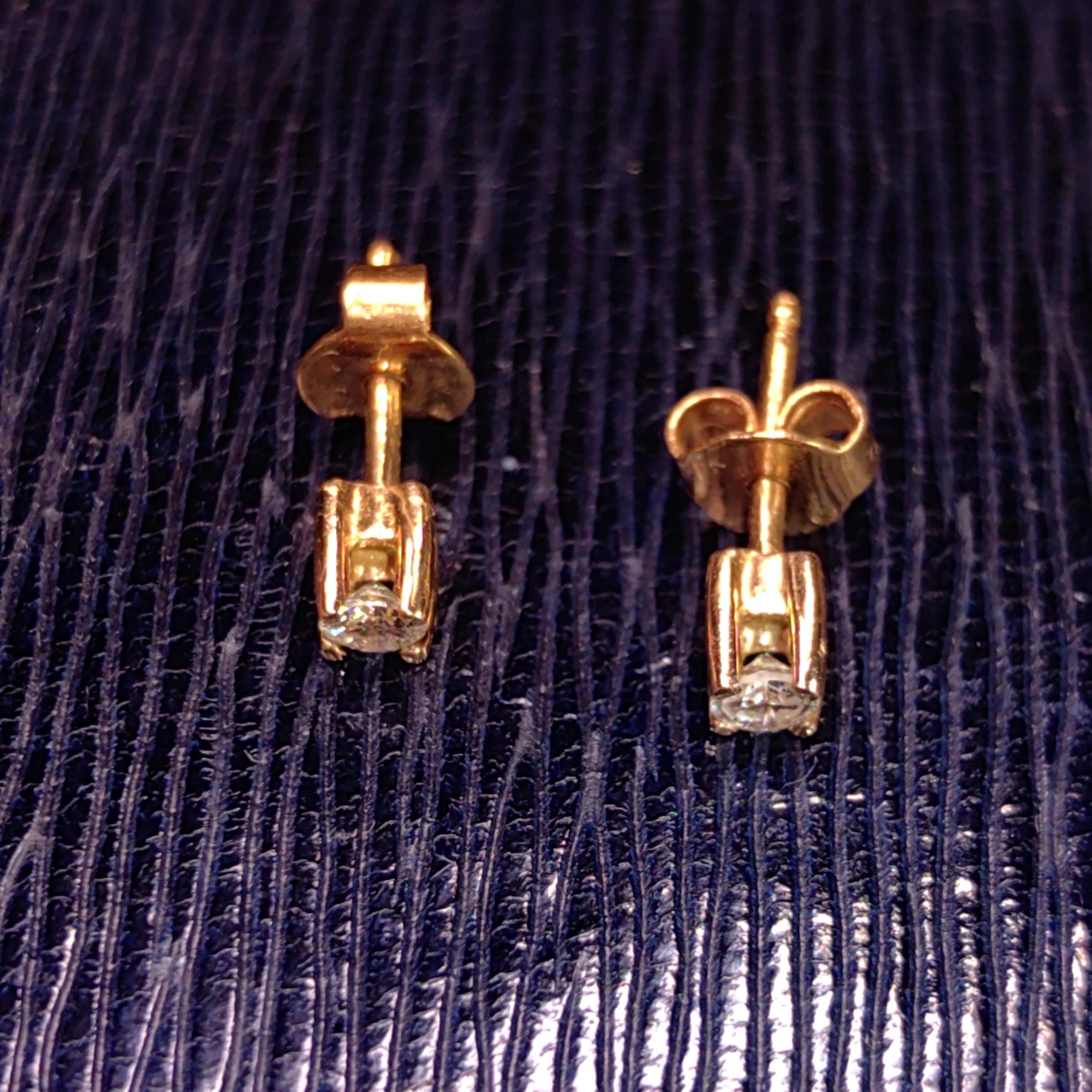 Vintage 0.18ct Diamond Solitaire Natural Elegant Classic Stud Earrings 14k  Yellow Gold Solitaire Earrings Gift for Her girlfriend Wedding