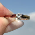 Princess Cut Diamond Solitaire Ring: 0.16ct 14k White Gold Engagement