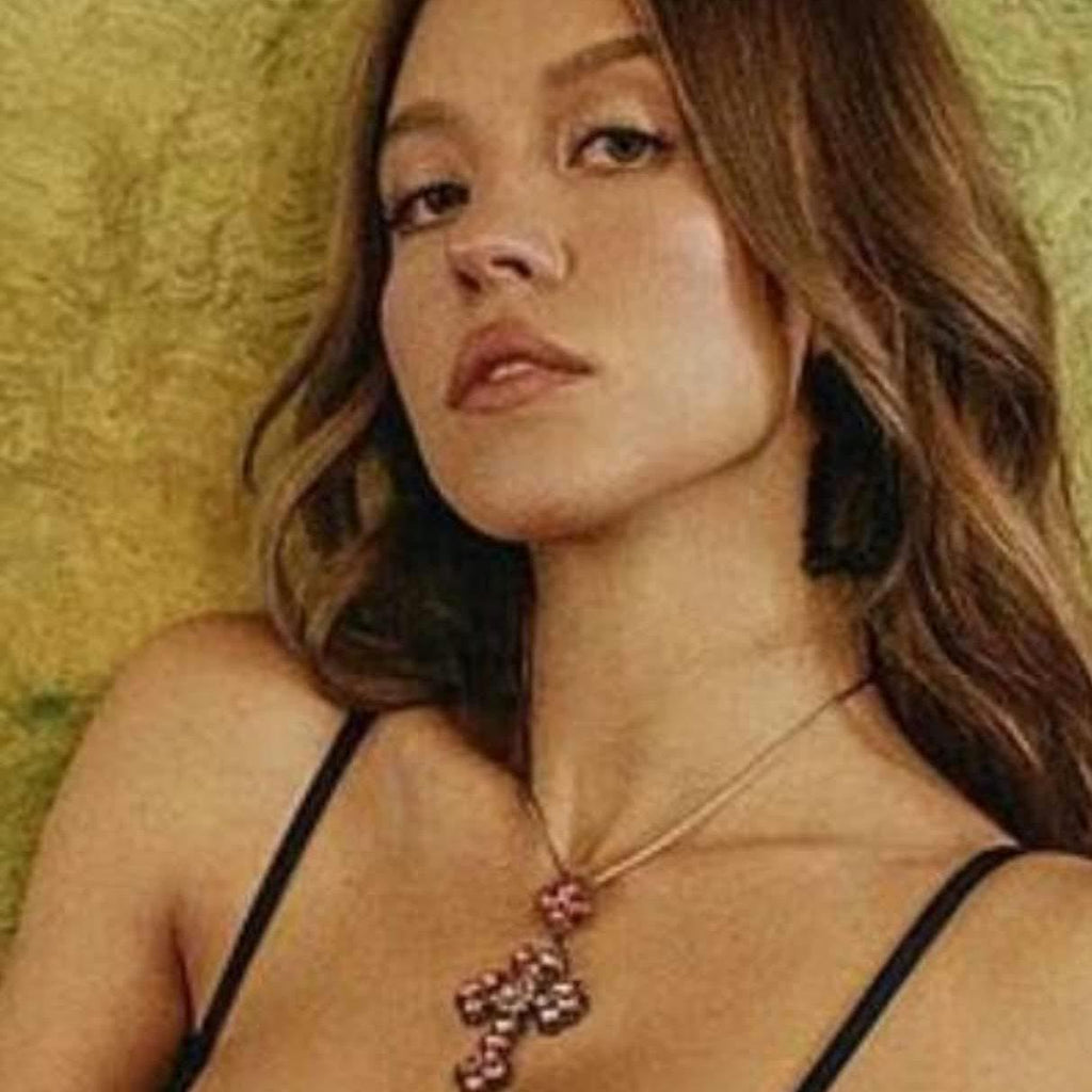Baroque Antique natural Purple Amethyst Green Demantoid white Sapphire Silver Christian Latin Cross Large Statement Pendant