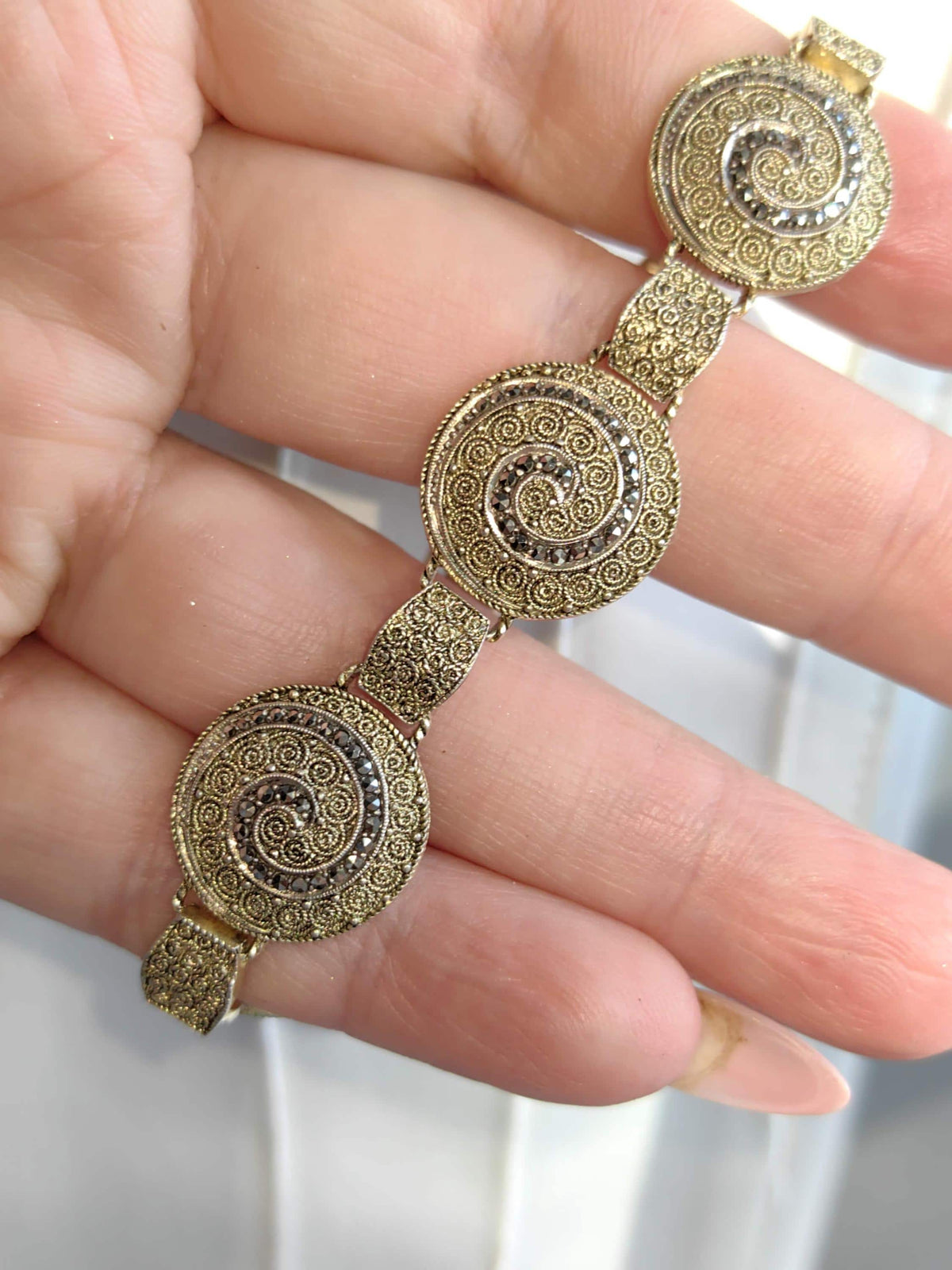 Art Deco Theodor Fahrner Silver Gilt Marcasite Bracelet