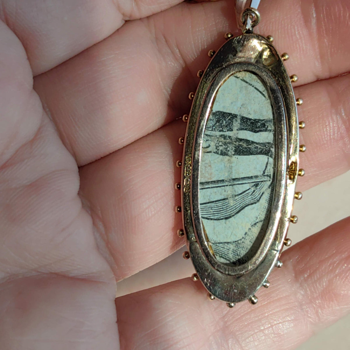 Victorian 15k Gold Locket Pendant: Diamond & Pearl Picture Frame, 1880s