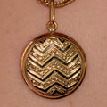 Antique Art Deco 14k Gold Pendant: Black Enamel Geometric Design