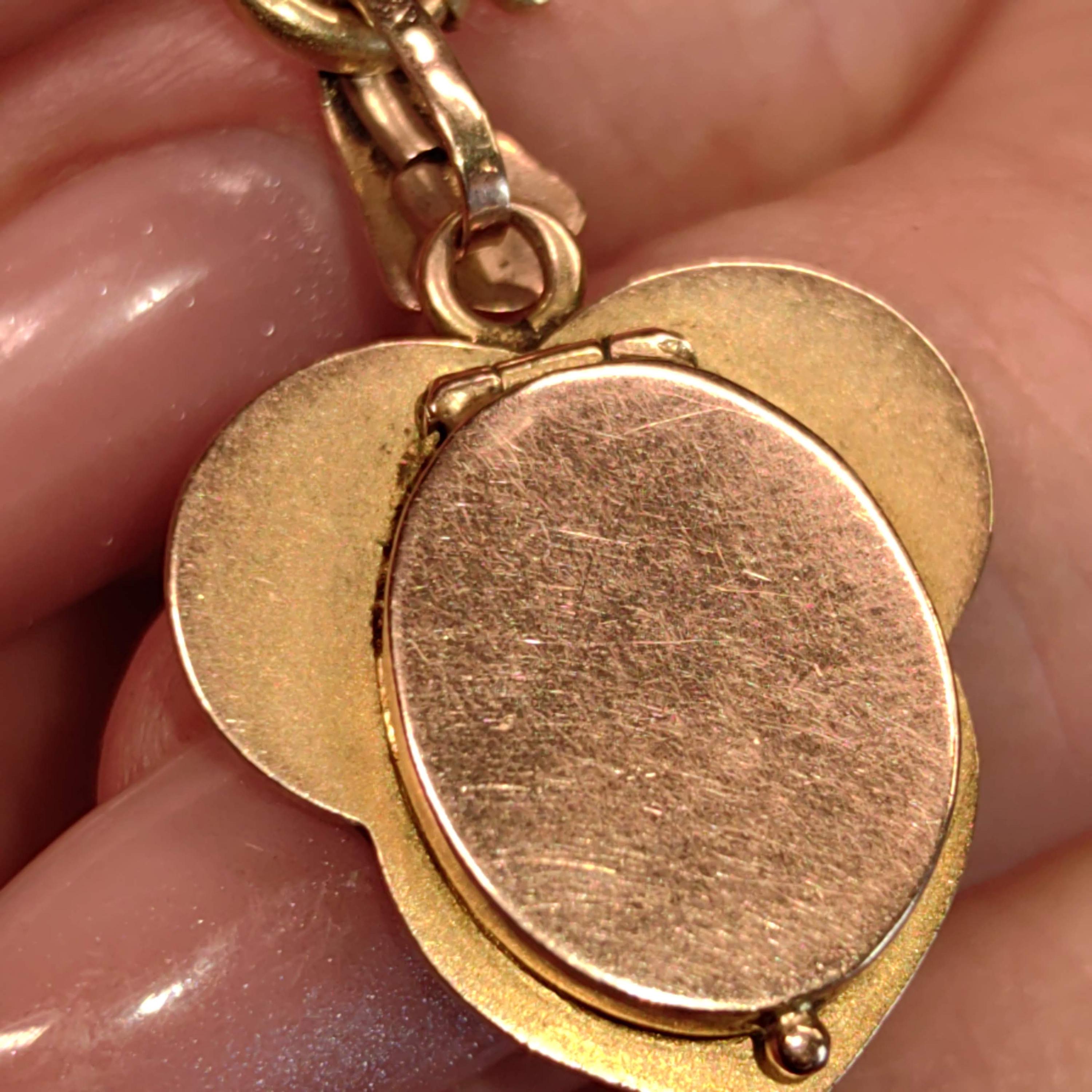 Art Nouveau 1900s  Pearl and 14k Solid Yellow Rose Champagne Gold Hand Painted Fire Enamel Women Portrait Miniature Pendant Gift for Her