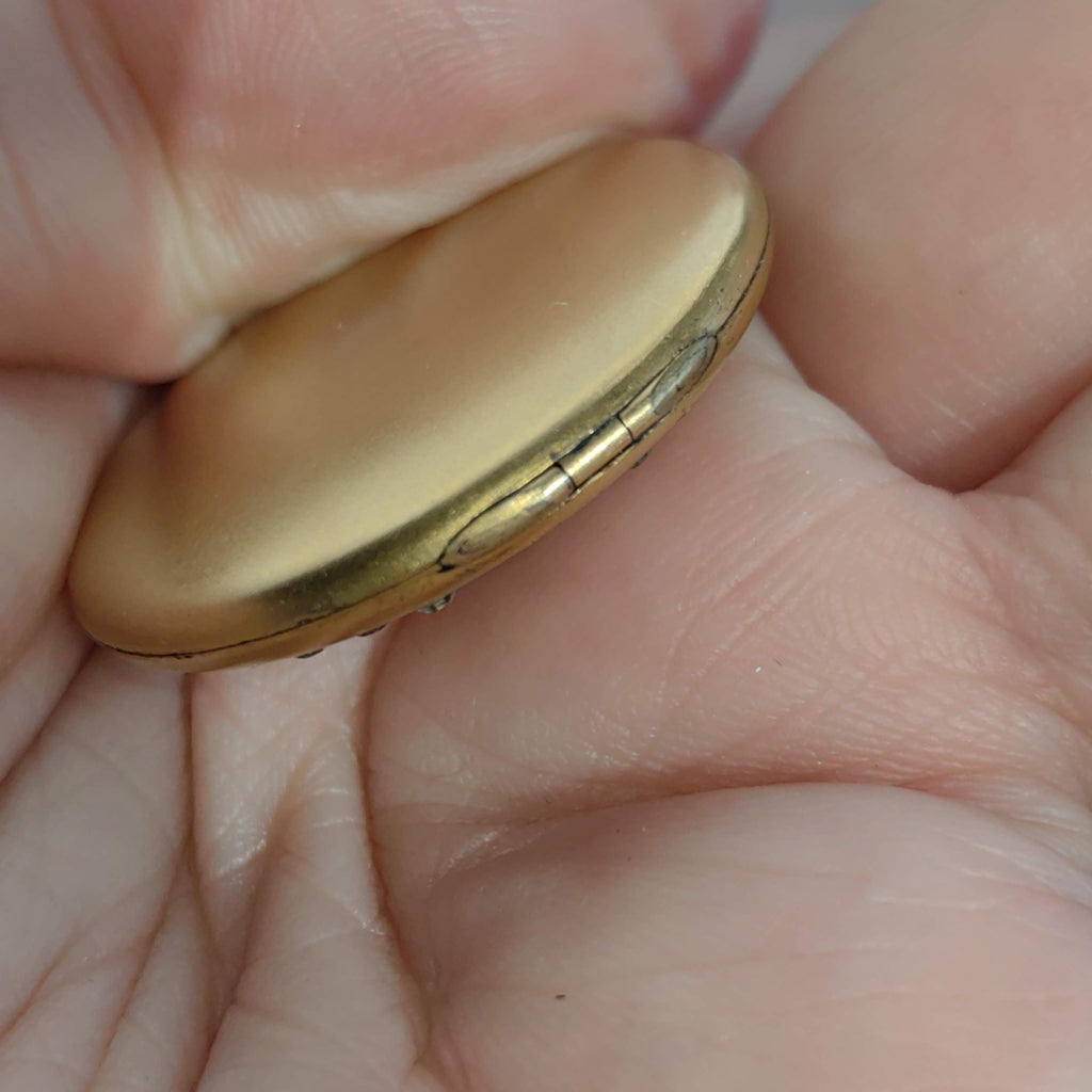 Antique Art Nouveau Gold Filled Locket: Engraved Floral Pendant, 1900s