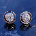 Antique 1.3ct Old European Cut Diamond 14k Gold Earrings